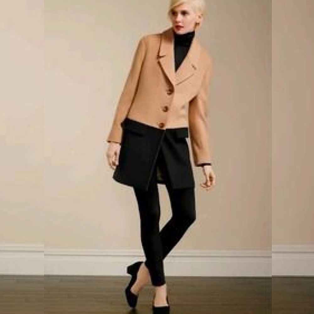 Talbots wool blend colorblock car coat size 12